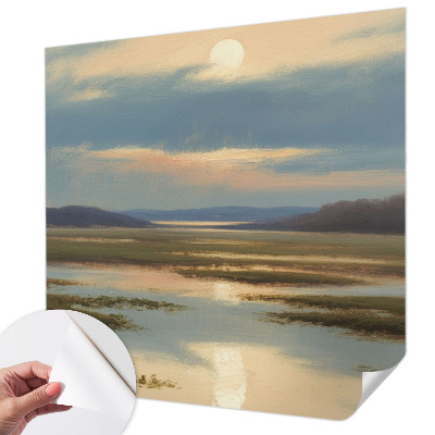 3D fototapet med ett atmosfäriskt landskap