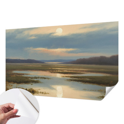 3D fototapet med ett atmosfäriskt landskap