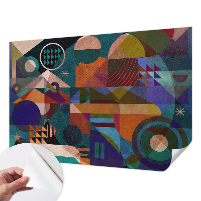 Självhäftande fototapet med geometriskt konstmotiv