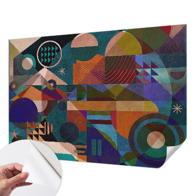 Självhäftande fototapet med geometriskt konstmotiv