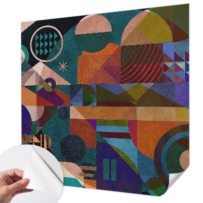 Självhäftande fototapet med geometriskt konstmotiv