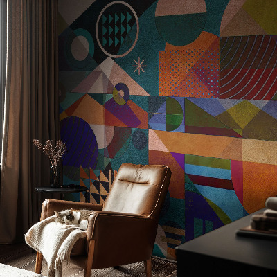Självhäftande fototapet med geometriskt konstmotiv