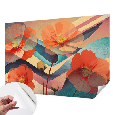 Självhäftande fotovägg Sinnenas blommor