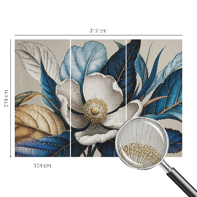 3D fototapet med elegant blomsterdesign