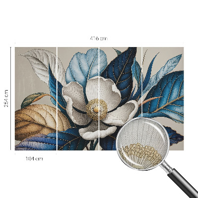 3D fototapet med elegant blomsterdesign