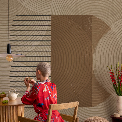 Fototapet barnrum med geometriskt mönster i dämpade färger som skapar harmoni