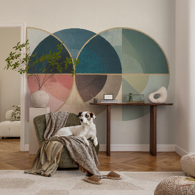 Fototapet för barn med geometriskt mönster för en stilren barnrumsinredning