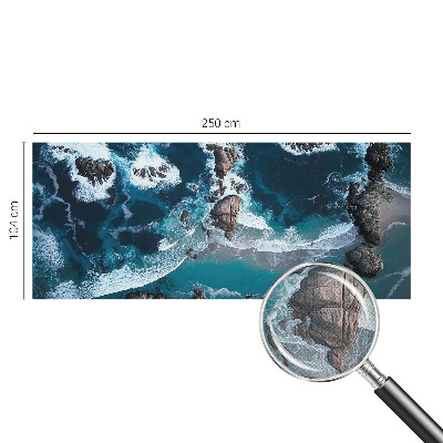 3D fototapet med motiv av havsvågor