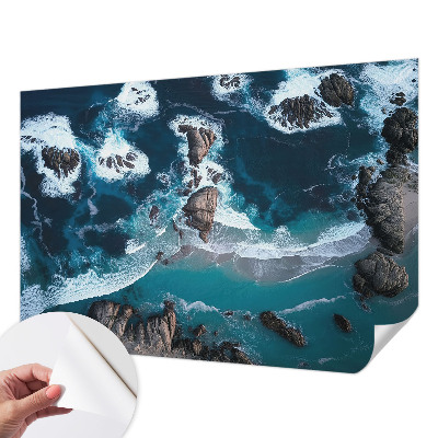 3D fototapet med motiv av havsvågor