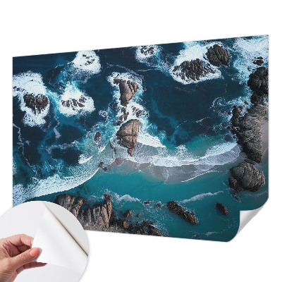 3D fototapet med motiv av havsvågor