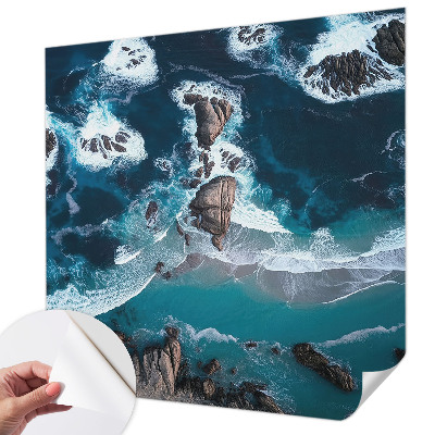 3D fototapet med motiv av havsvågor