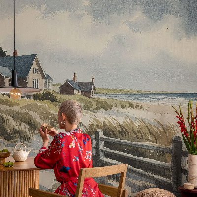 Självhäftande fotovägg med motiv av stranddyner