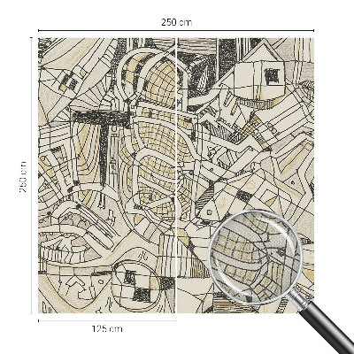 Självhäftande fotovägg med ett geometriskt abstrakt mönster