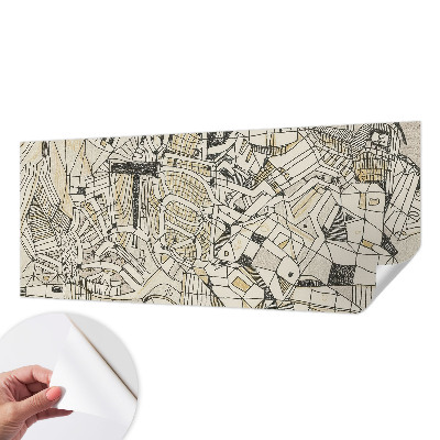 Självhäftande fotovägg med ett geometriskt abstrakt mönster