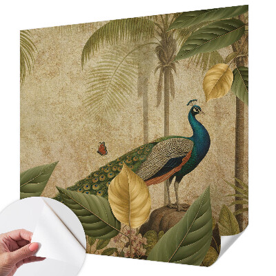 3D fototapet med motiv av en exotisk fågel