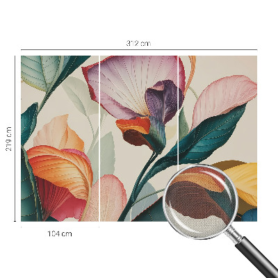 Fototapet för barn Färgglada blommor