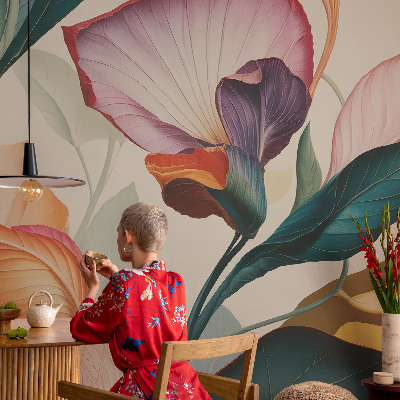 Fototapet för barn Färgglada blommor