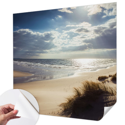 Självhäftande fototapet med motiv av en strålande strand