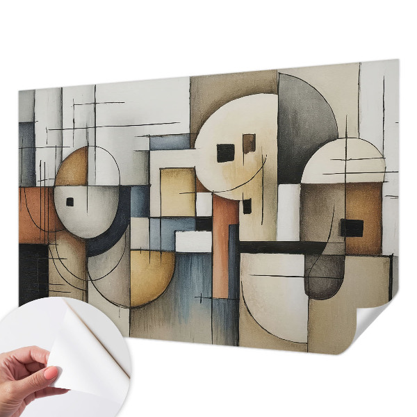 3D fototapet med ett geometriskt harmonimönster