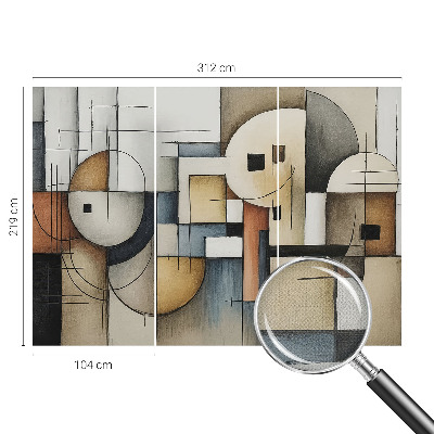 3D fototapet med ett geometriskt harmonimönster