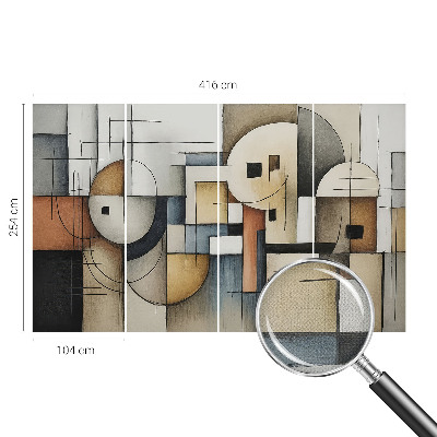 3D fototapet med ett geometriskt harmonimönster