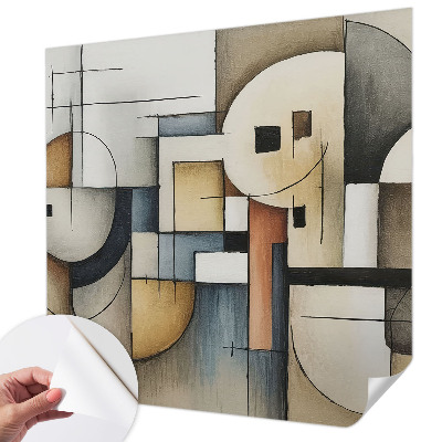 3D fototapet med ett geometriskt harmonimönster