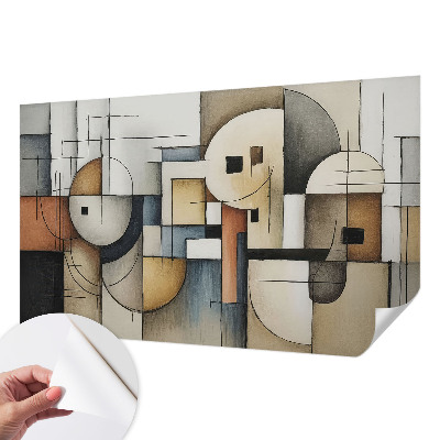 3D fototapet med ett geometriskt harmonimönster