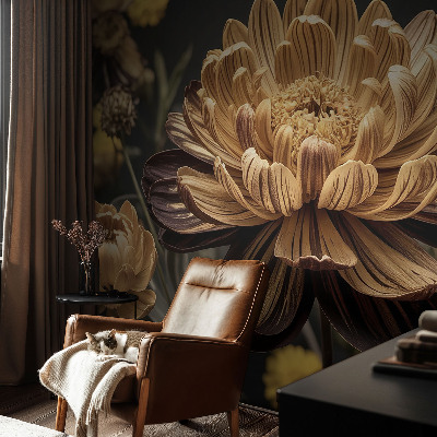 Fototapet barn i blommigt mönster för barnrum