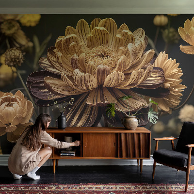 Fototapet barn i blommigt mönster för barnrum