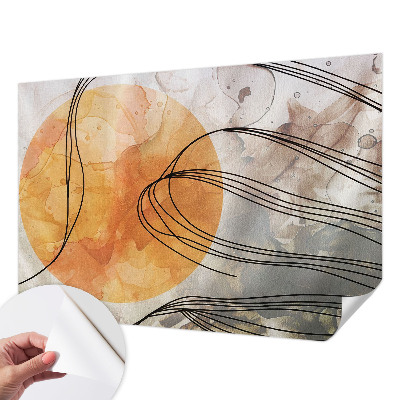 3D fototapet med en harmonisk abstrakt design