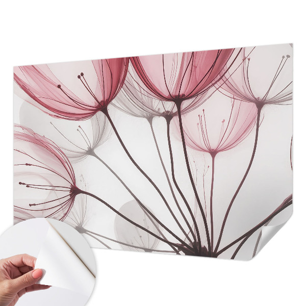 Peel and stick fototapet med blommiga silhuetter som motiv