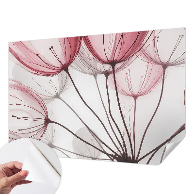 Peel and stick fototapet med blommiga silhuetter som motiv