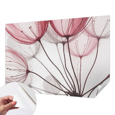 Peel and stick fototapet med blommiga silhuetter som motiv
