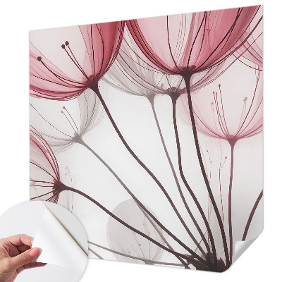 Peel and stick fototapet med blommiga silhuetter som motiv
