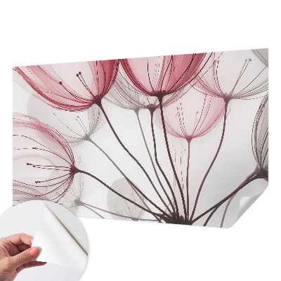 Peel and stick fototapet med blommiga silhuetter som motiv