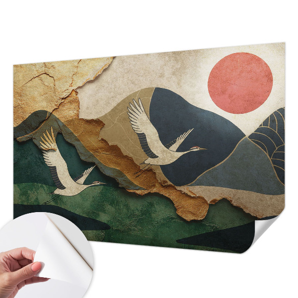 Fototapet barnrum med motiv av österns kranar