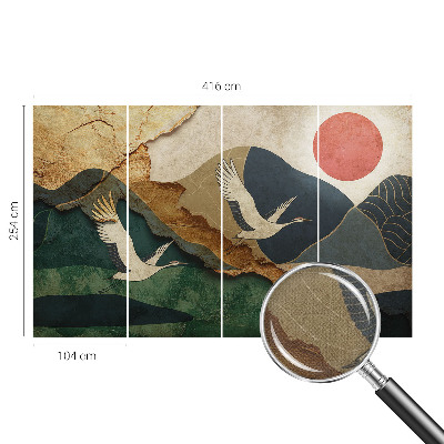 Fototapet barnrum Österns kranar