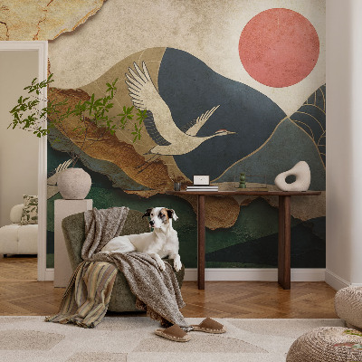 Fototapet barnrum Österns kranar