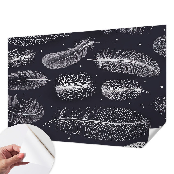 Självhäftande fotovägg Subtila fjädrar