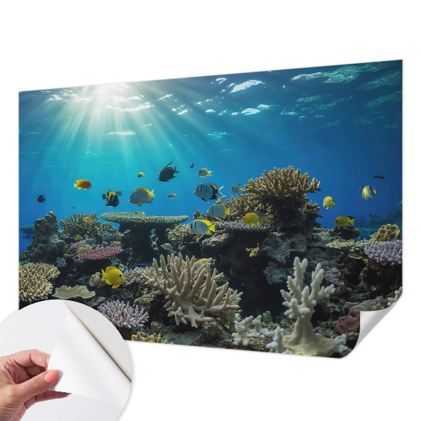 3D fototapet med motiv av undervattensvärlden