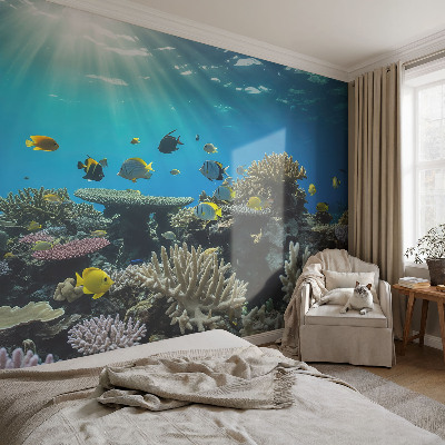 3D fototapet med motiv av undervattensvärlden