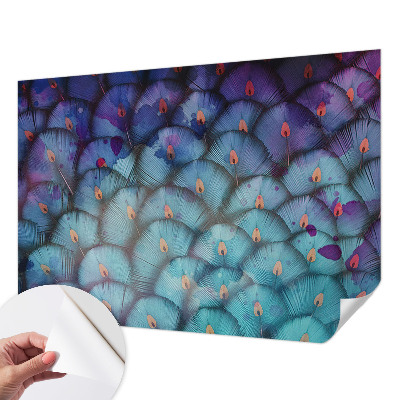 Peel and stick fototapet Färgglada fjädrar