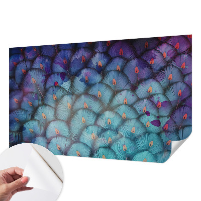 Peel and stick fototapet Färgglada fjädrar