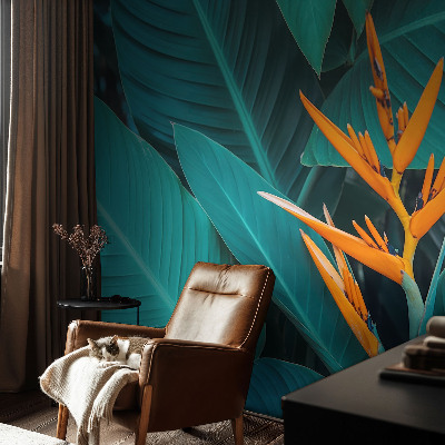 Fototapet barnrum Bladrika blommor