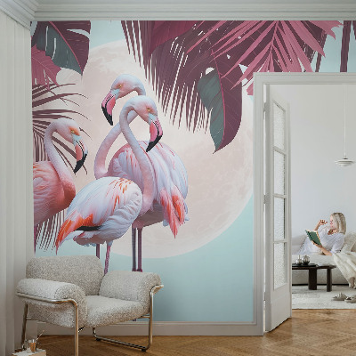 Fototapet för barn med motiv av exotiska fåglar