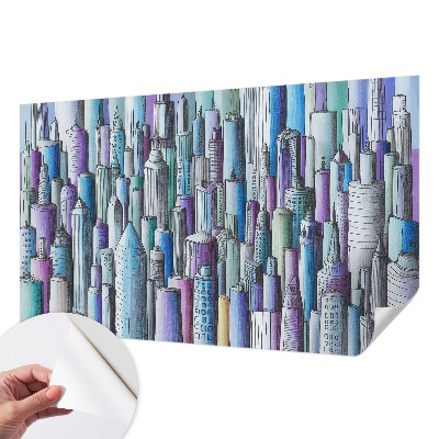 3D fototapet Stadens skyskrapor