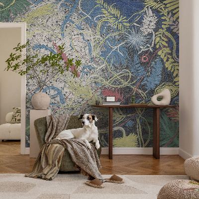 Fototapet för barn med motiv av växtvirvlar