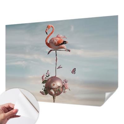 Peel and stick fototapet med ett elegant flamingomotiv