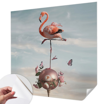 Peel and stick fototapet med ett elegant flamingomotiv