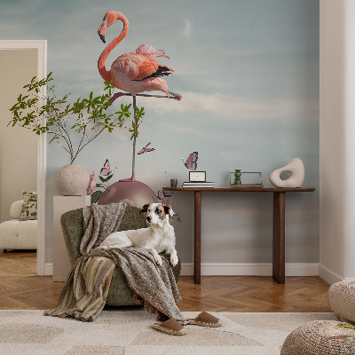 Peel and stick fototapet Elegant flamingo